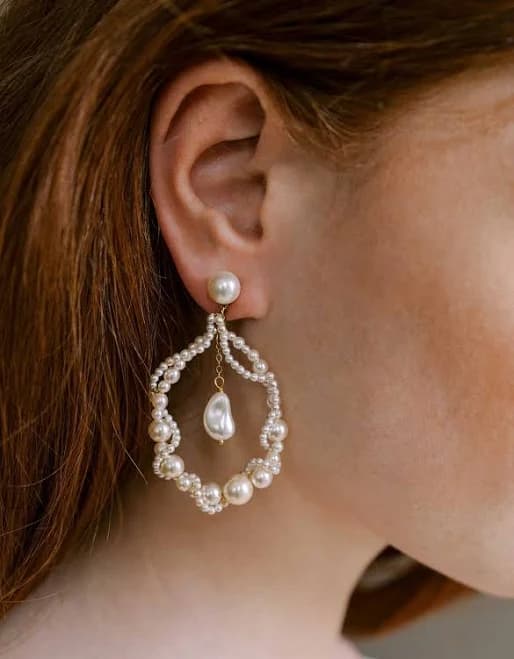 Twisted Teardrop Pearl Earrings