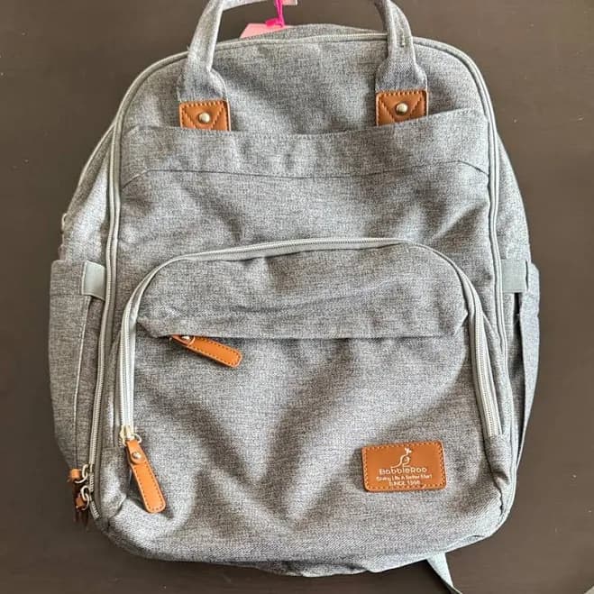 Babbleroo Diaper Bag Gray Nwt | Color: Brown/Gray | Size: Os | Hillaryanna's Closet