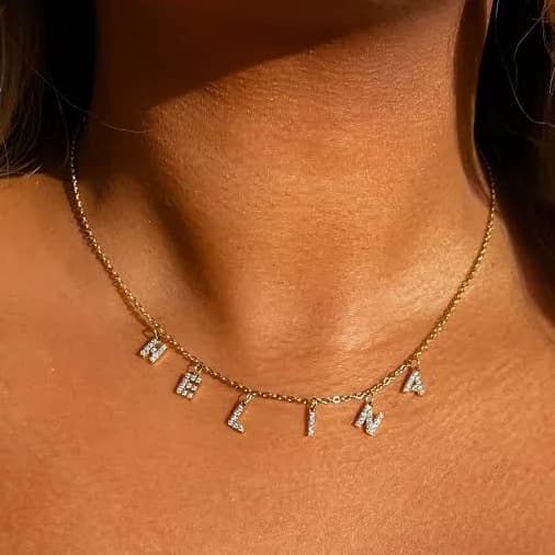 Custom Crystal Name Necklace
