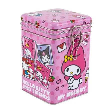 Hello Kitty Pink and Red Rectangular Lock Top Canister