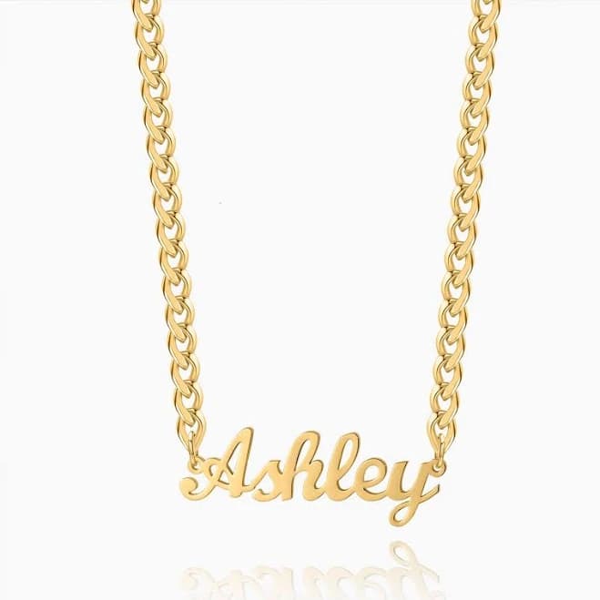 Dorado Kids Custom Name Necklace with Cuban Chain