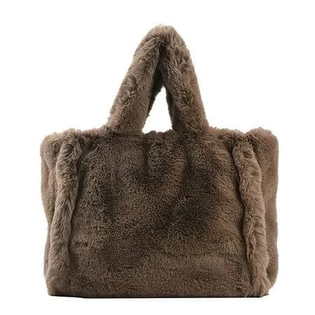 Women's Fluffy Fuzzy Furry Tote Bag
