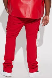 Without Me Stacked Skinny Flare Pants - Red | Fashion Nova