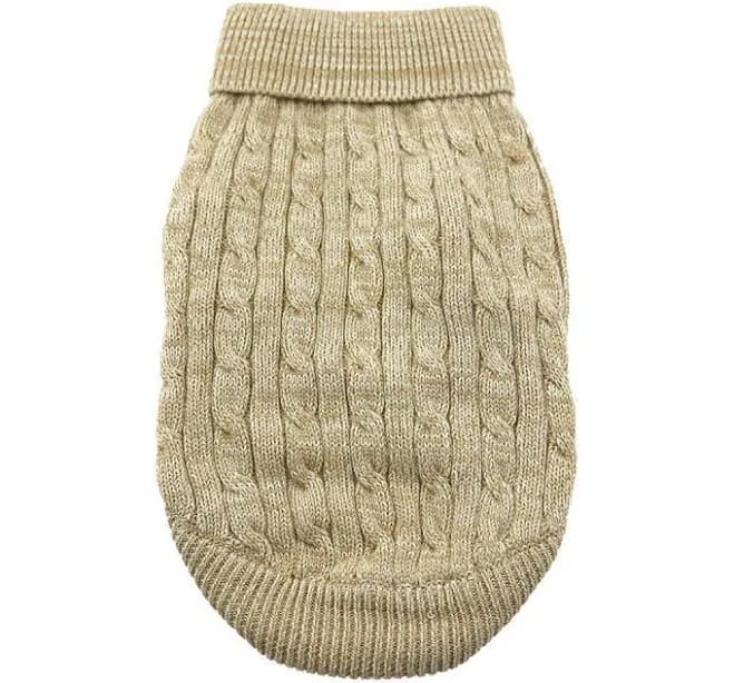 Doggie Design Cable Knit Dog Sweater