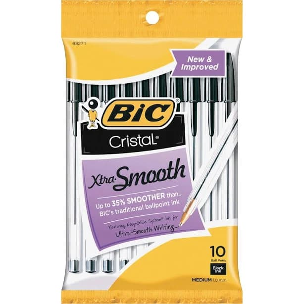 BIC Cristal Black Pen Medium Point