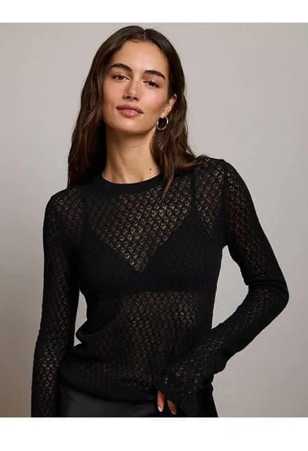 AE77 Pointelle Sweater