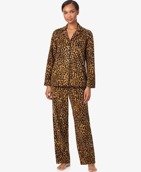 Ralph Lauren Women's Plaid Long Sleeve Pajama Set