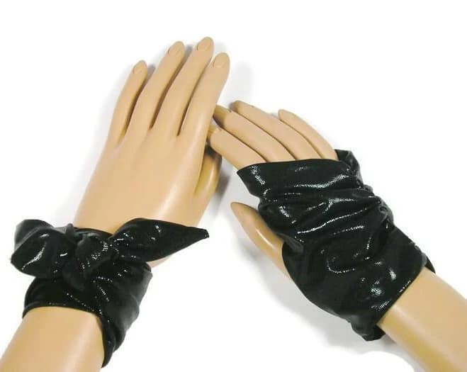 Faux Leather Fingerless Glove Cuff Set