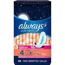 Always Pads, Ultra Thin, Flexi-Wings, Overnight, Fresh Scent, Size 4