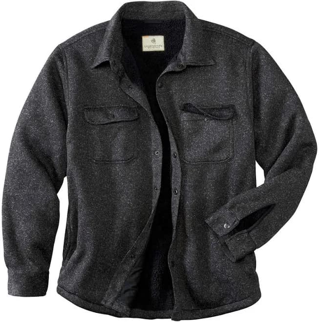 Legendary Whitetails Men's Camp Rebel Sherpa Lined Sweater Fleece Shirt Jacket