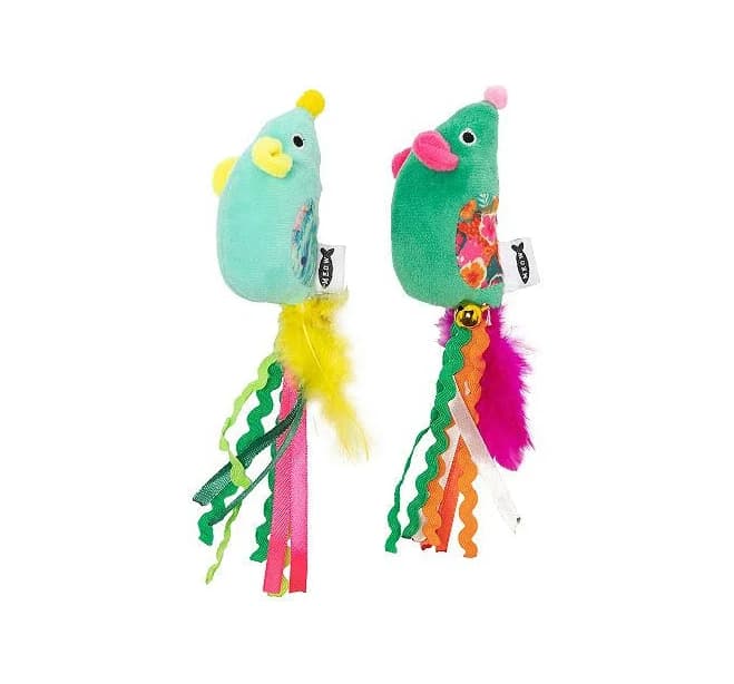Meow 2-Pk. Pattern Mice Plush Cat Toys