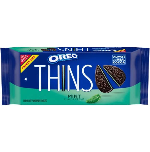 Oreo Thins Mint Creme Chocolate Sandwich Cookies