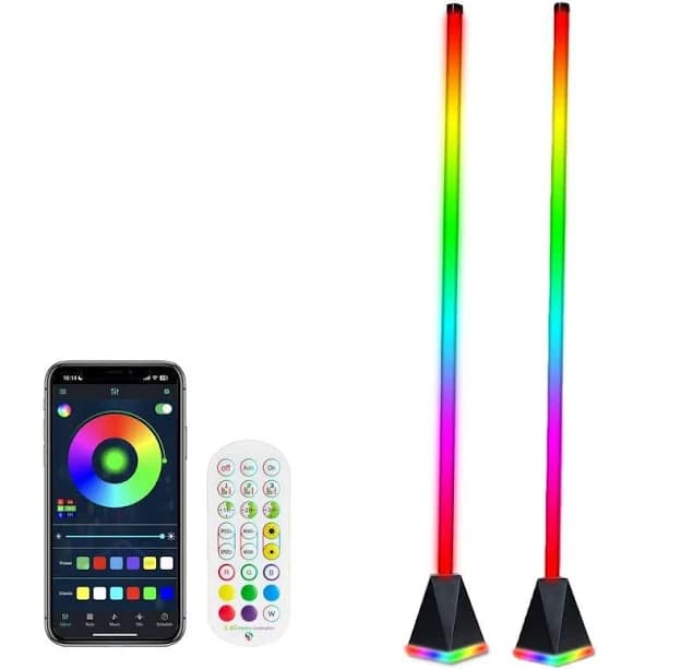 KOAOEIRS 48 in. Black Standard LED Floor Lamp Smart APP/Remote