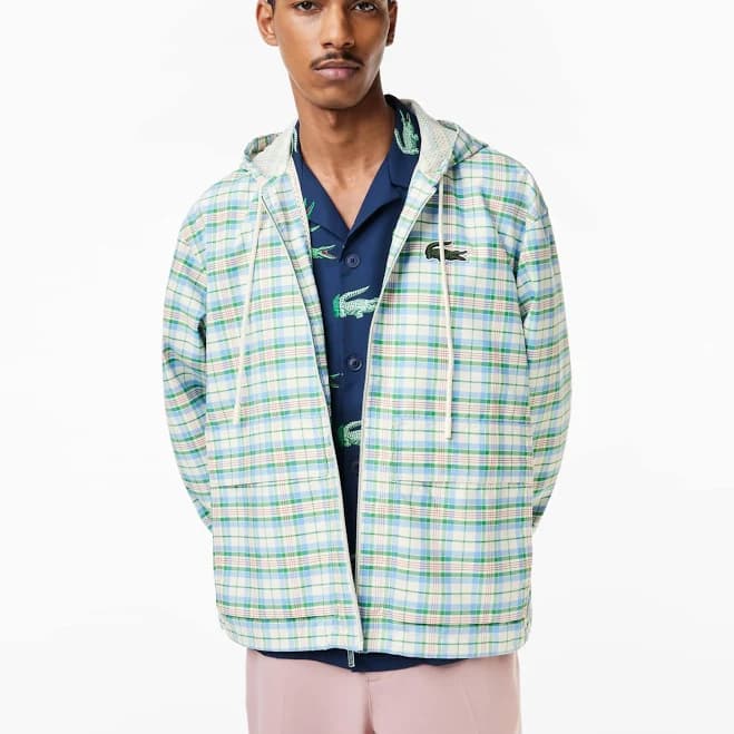 Lacoste Men’s Checked Hooded Track Jacket