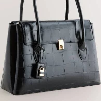 Women's Croc Effect Shoulder Bag