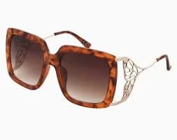 BETSEY JOHNSON large tort square sunglasses w/ gold butterfly wing temples, NEW