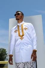 The sikani shirt - white and gold | No-Tribe Clothing
