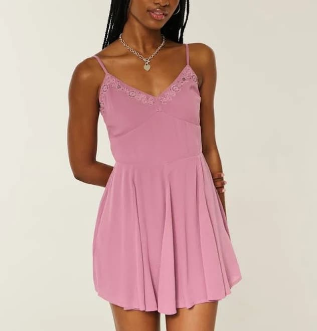 Hollister Women's Embroidered Mini Dress