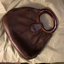 Vintage 1960s Ande leather purse bakelite handles