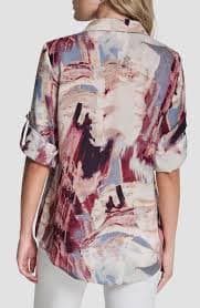 DKNY Abstract Print Roll-Tab Sleeve Button-Up Shirt | Nordstrom