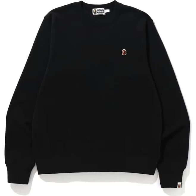men BAPE Ape Head One Point Crewneck 001swk301309mgra