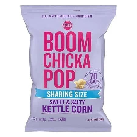 (1 pack) Angie's Boomchickapop Sweet and Salty Kettle Corn Popcorn, Gluten Free, Party Size 10 oz., Size: Normal