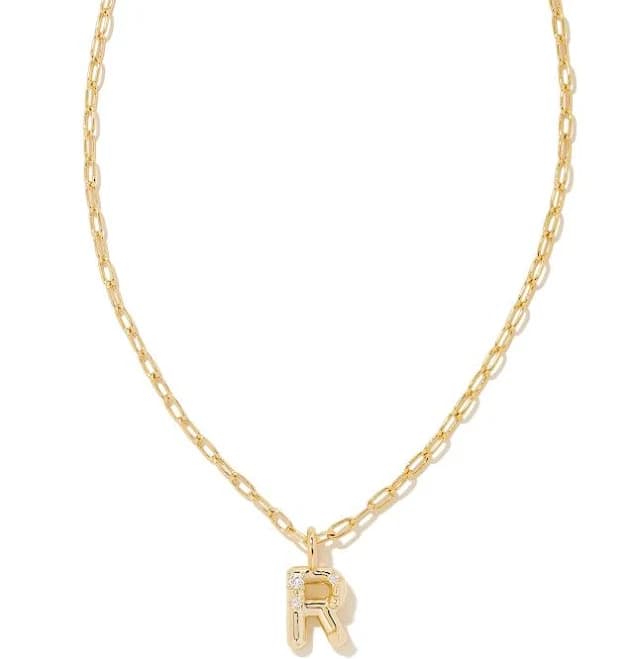 Kendra Scott Gold Crystal Letter Pendant Necklace