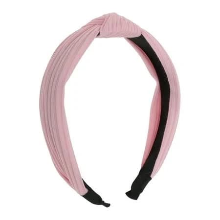 VOCOSTE Textured Cotton Knot Headband, Soft Hairband for Women, Pink, 1.3 Inch Wide