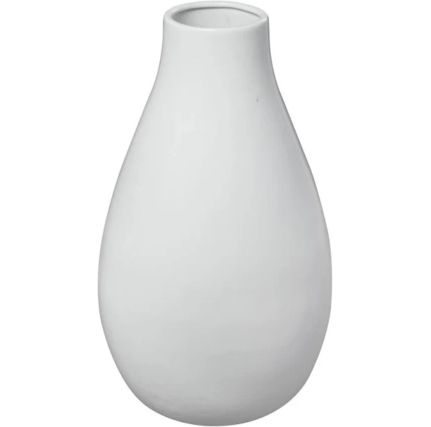 Decmode 20" Rounded Matte White Ceramic Vase