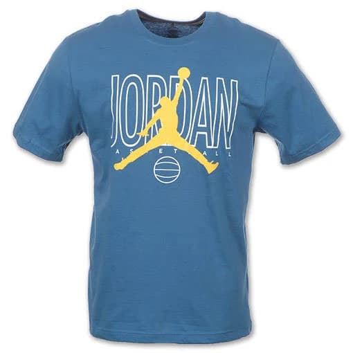 Jordan Outlined Men's Tee Shirt, Shaded Blue/university Gold, Size S,