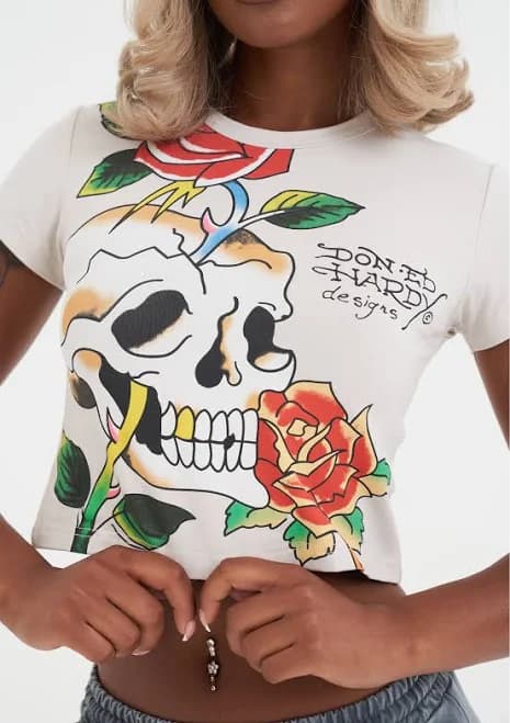 Skull Climbing Rose Baby T-Shirt