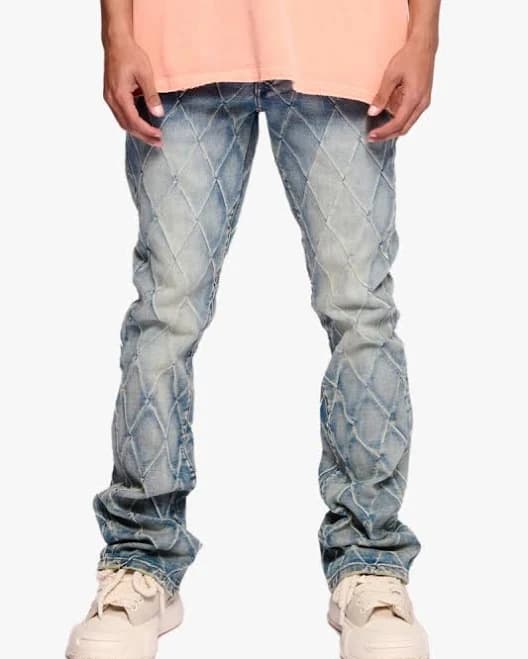 Valabasas Men's Tire Stacked Flare Jeans