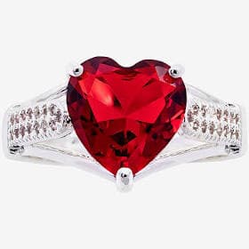 Sparkle Allure Women's Pure Silver Over Brass Heart Cocktail Ring