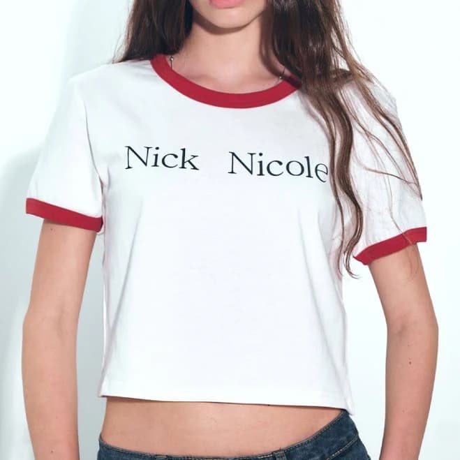 NICK&NICOLE NICOLE PRINTING RINGER CROP