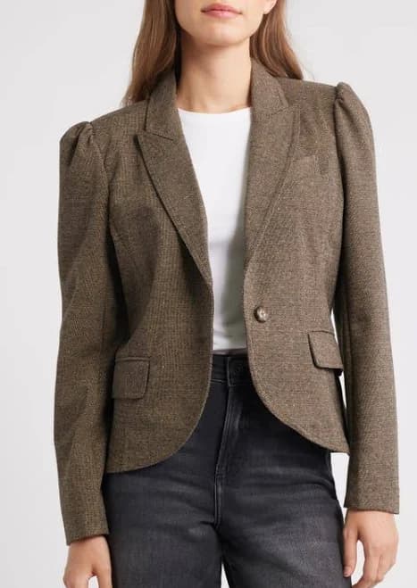 Wit & Wisdom Women's Puff Shoulder Knit Blazer