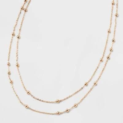 A New Day Gold 2 Row Satellite Chain Necklace