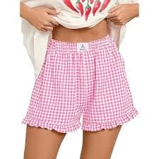 Women's Striped Pajamas Bottoms Cute Lounge Shorts Elastic Waist Casual Boxer Shorts Sleepwear Summer Beach Shorts Blue at Amazon Women's Clothing store