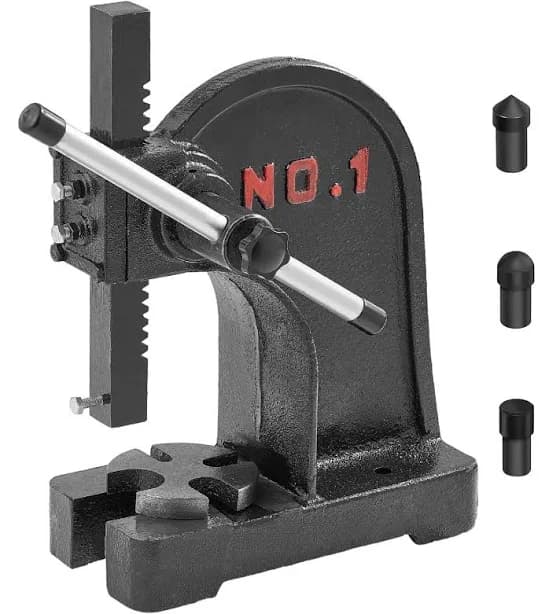 NEW 1 Ton Arbor Press Machine, Cast Iron Manual Stamping Tool for Leather, Jewelry ID Cards,