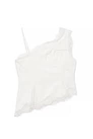 Lace Detail Linen Blend Top White | NA-KD