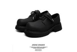 Men's Black Platform Derby Shoes Chunky Sole Formal Wedding Oxfords for Height Increase