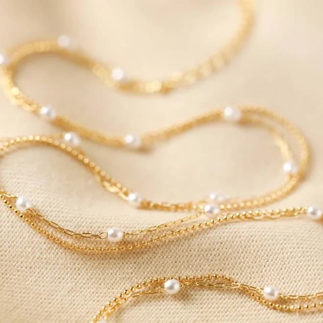 Lisa Angel Layered Seed Pearl Necklace