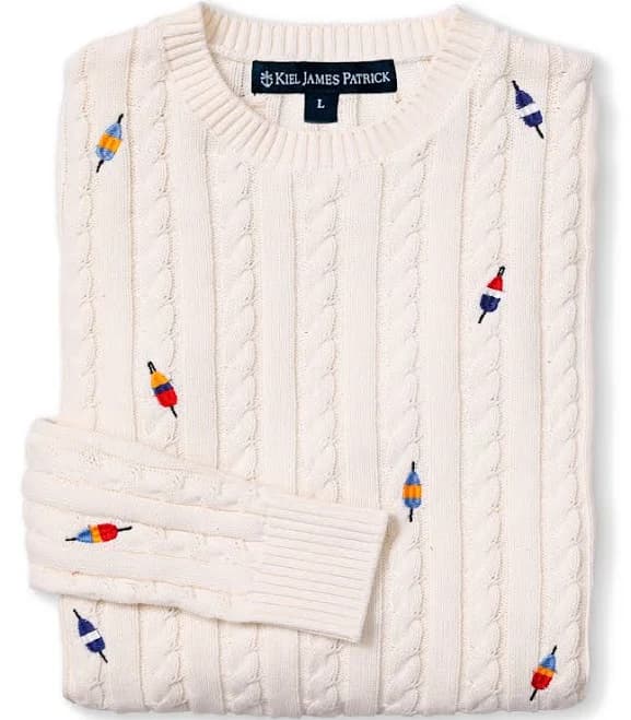 KJP Women's Buoy Embroidered Cable Knit Sweater