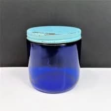Vintage Noxzema Medicated Skin Cream Cobalt Blue Jar #3 no label light blue lid