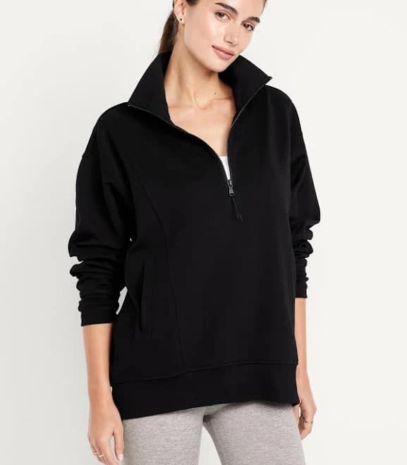 Old Navy Women's Dynamic Fleece Half-Zip Tunic Sweatshirt
