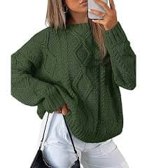 Amazon.com: SOLVCLEAN Women's Sweater Draped Side Drop Shoulder Sweater Sweater for Women (Color : Lime Green, Size : Small) : Clothing, Shoes & Jewelry