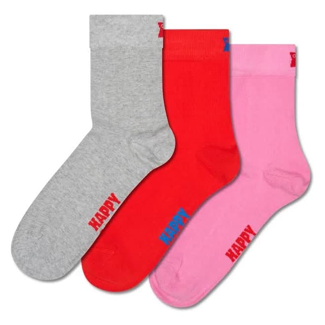 Happy Socks 3-Pack Solid 1/2 Crew Socks
