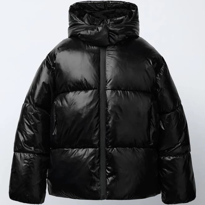 Zara Kids Puffer Jacket with Faux Fur Lining