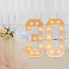 White 30 Light Up Numbers, 30th Birthday Party Decoration, Light Up Numbers for Birthday Decorations KT Board - Walmart.com