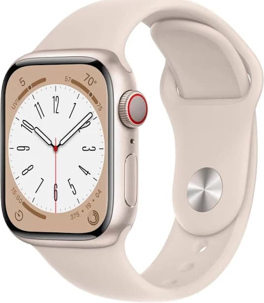 Refurbished Apple Watch Series 8 (GPS + Cellular) 45mm Aluminum Case with Starlight Sport Band - S/M - Starlight - (2022)