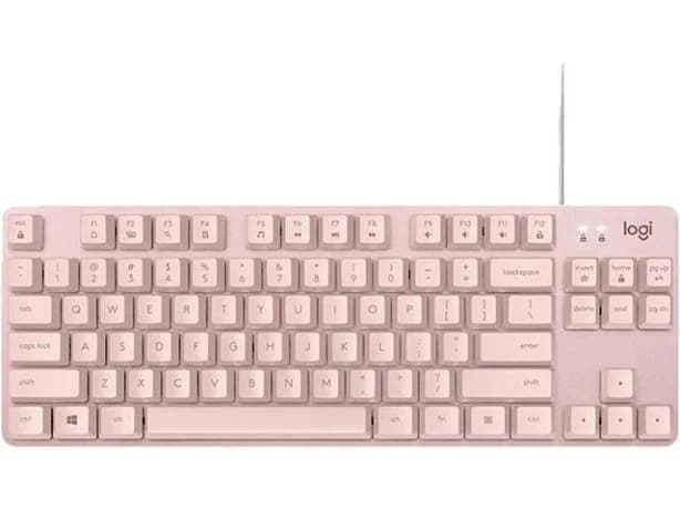 Logitech K835 TKL pink MECHANICAL Wired Mechanical Gaming Keyboard, Curved Keycaps, 84-Key Compact Design, Aluminum, 12 Dual Function FN Pushbuttons,